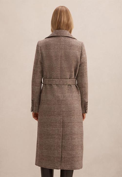 Forever New - Charlie Check Coat in Mid Brown Check Set