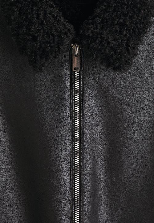 H&M - Teddy-lined jacket - black