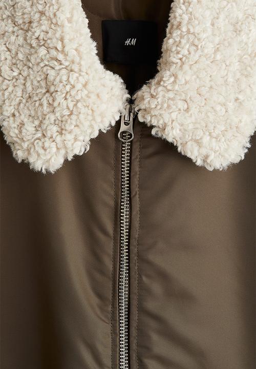 H&M - Loose fit nylon bomber jacket - dark mole