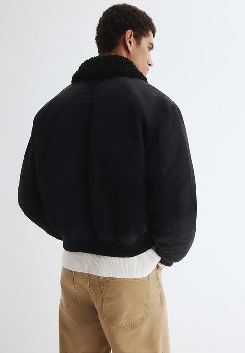 H&M - Loose fit nylon bomber jacket - dark blue