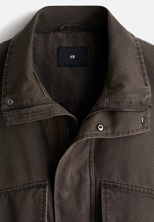H&M - Cotton canvas jacket - dark khaki green
