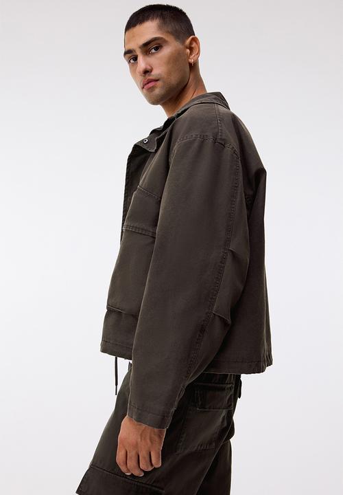 H&M - Cotton canvas jacket - dark khaki green