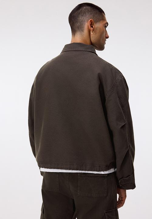 H&M - Cotton canvas jacket - dark khaki green