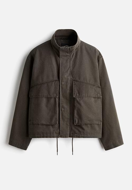 H&M - Cotton canvas jacket - dark khaki green