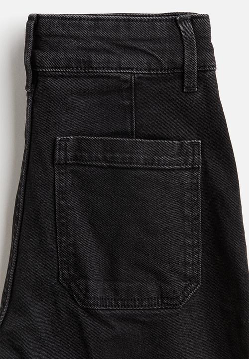 H&M - Wide high jeans - dark denim grey