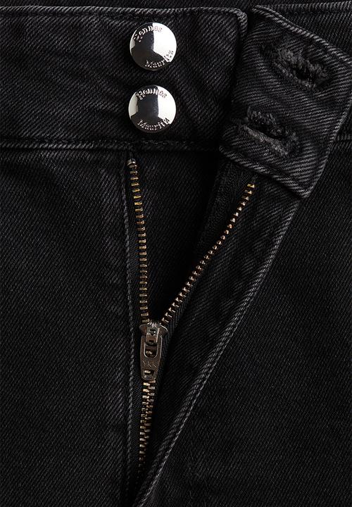H&M - Wide high jeans - dark denim grey