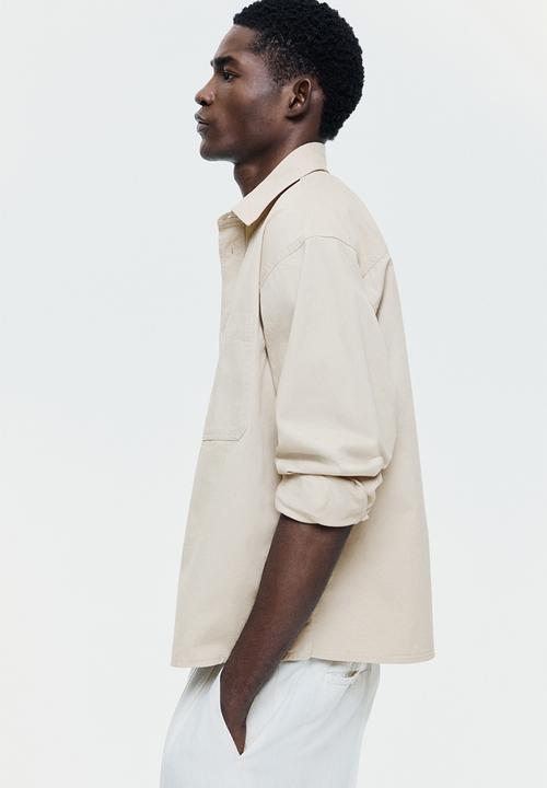 H&M - Relaxed fit twill overshirt - beige