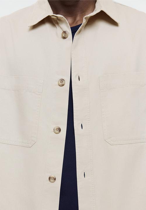 H&M - Relaxed fit twill overshirt - beige