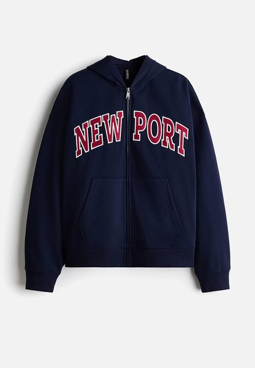 H&M - Zip-through hoodie - navy blue/newport