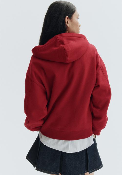 H&M - Zip-through hoodie - dark red/academia