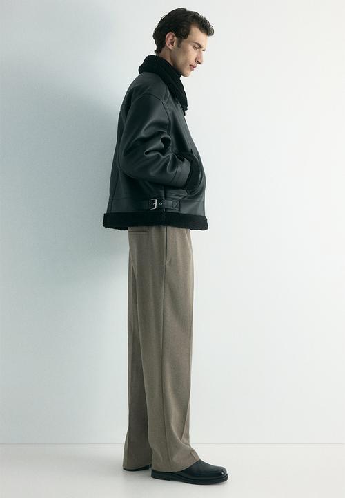 H&M - Relaxed fit trousers - beige marl
