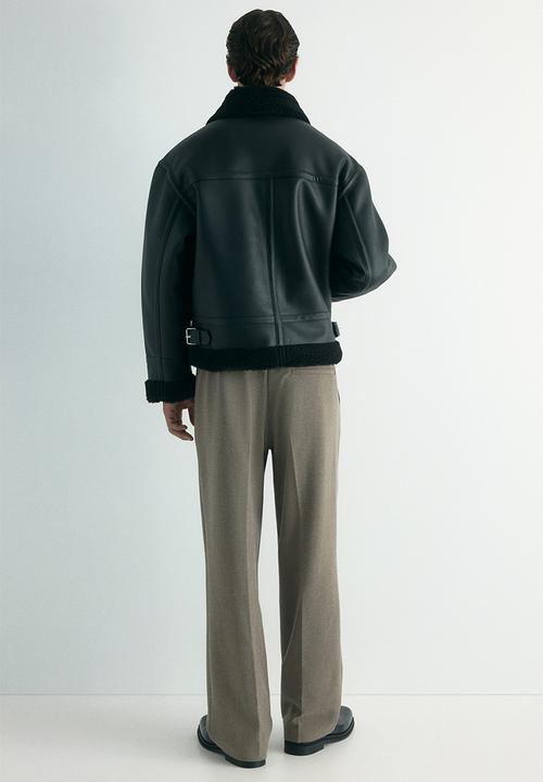 H&M - Relaxed fit trousers - beige marl