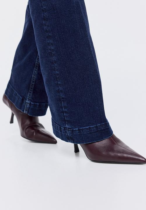H&M - Leather sock boots - burgundy