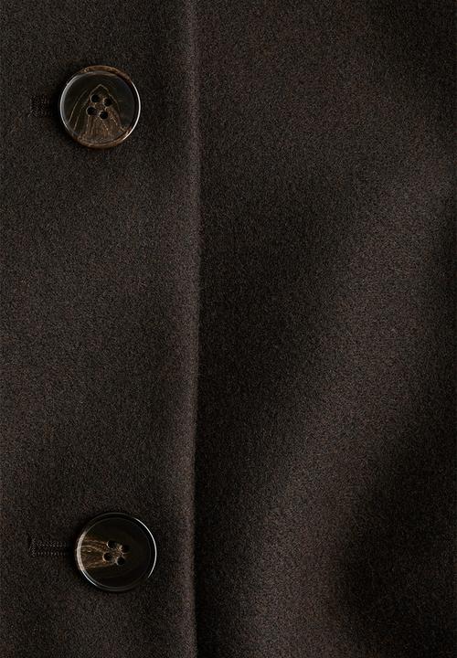H&M - Scarf-detail coat - dark brown