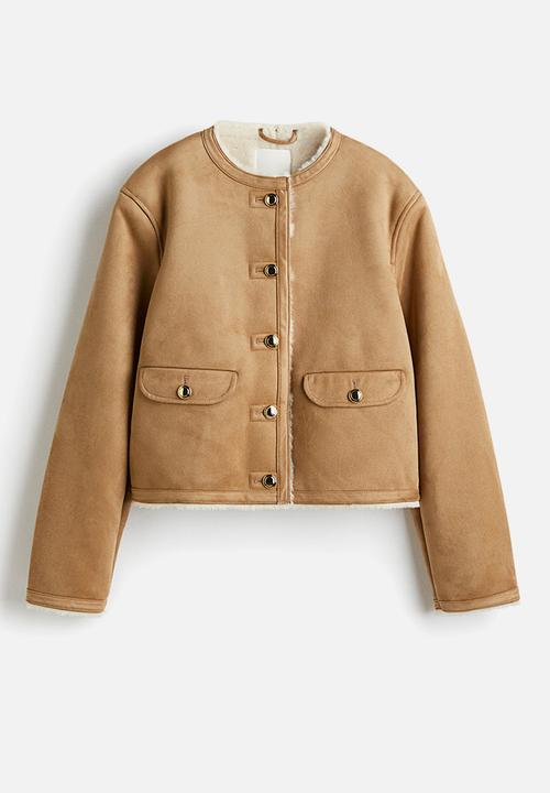 H&M - Pile-lined jacket - dark beige