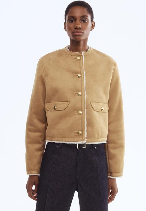 H&M - Pile-lined jacket - dark beige