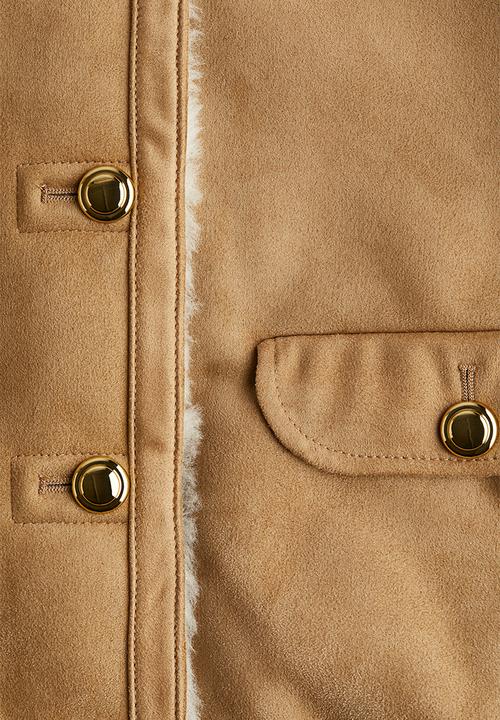 H&M - Pile-lined jacket - dark beige