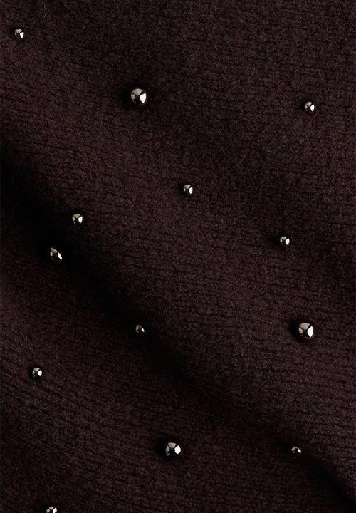 H&M - Bead-embellished bandeau top - dark plum purple