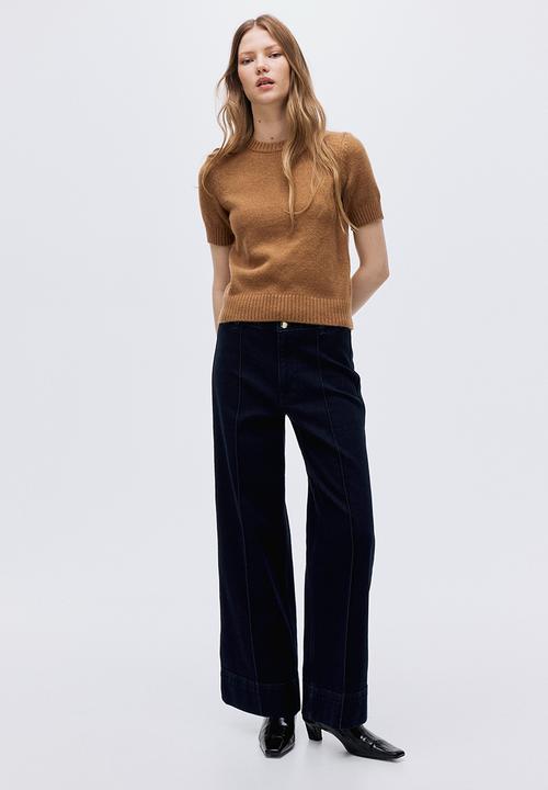 H&M - Short-sleeved jumper - dark beige