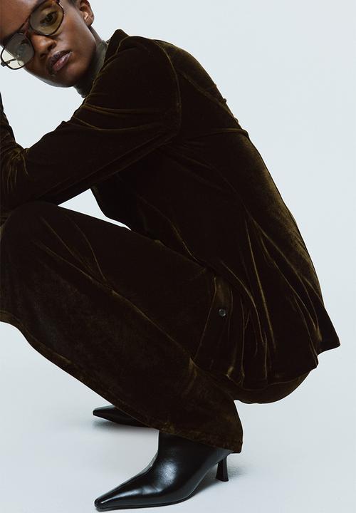 H&M - Velour shirt - dark green