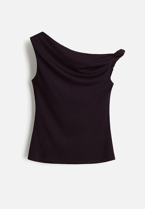 H&M - One-shoulder top - dark purple