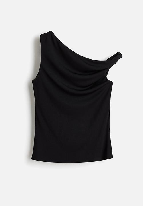 H&M - One-shoulder top - black