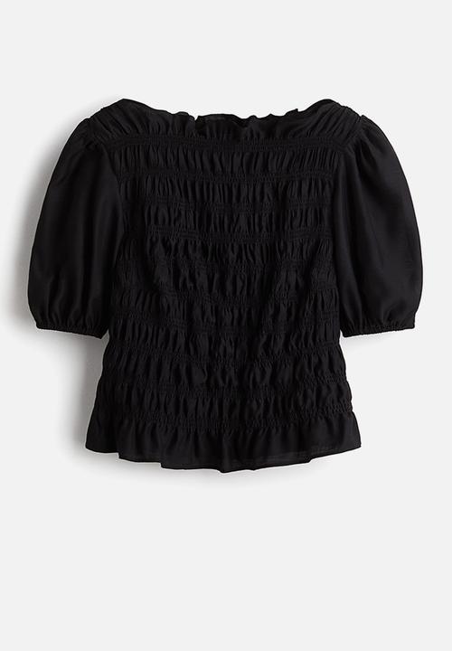 H&M - Smocked blouse - black