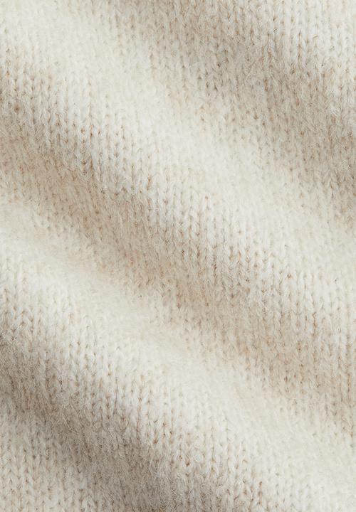 H&M - Knitted polo-neck top - cream