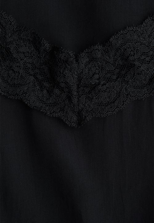 H&M - Lace-detail blouse - black