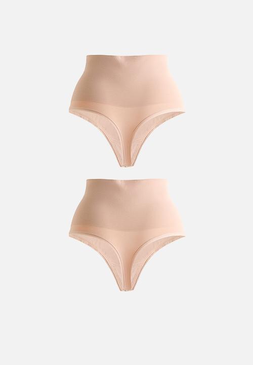 H&M - 2-Pack medium shape thong briefs - light beige