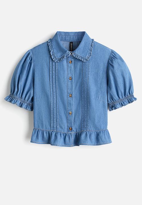 H&M - Denim blouse - light denim blue