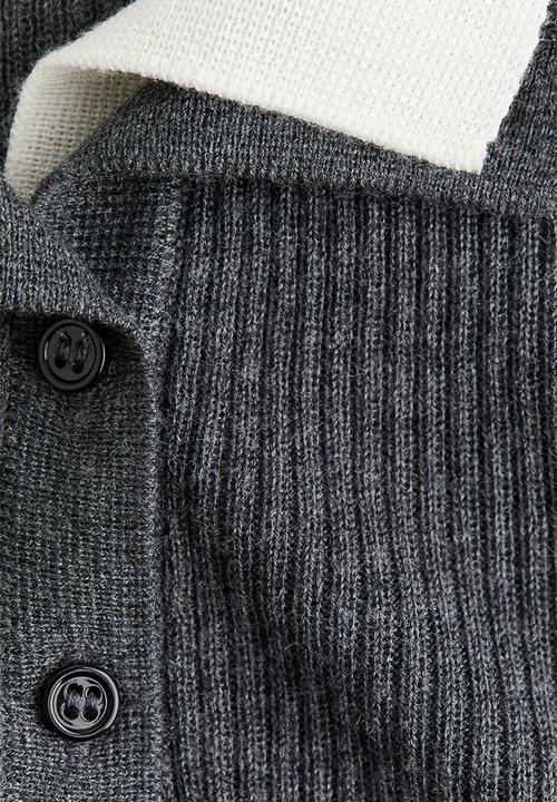 H&M - Rib-knit top - dark grey