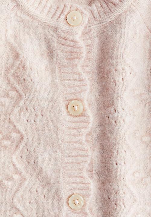H&M - Scalloped knitted cardigan - light pink
