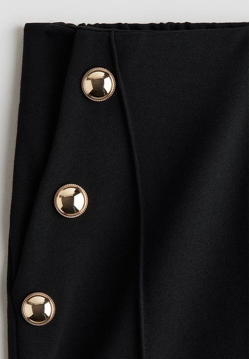 H&M - Wide ponte di roma trousers - black