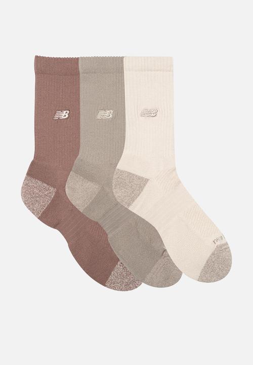 New Balance  - Active Premium Crew Sock 3Pk - brown