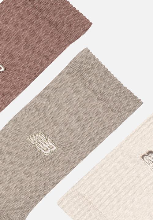New Balance  - Active Premium Crew Sock 3Pk - brown