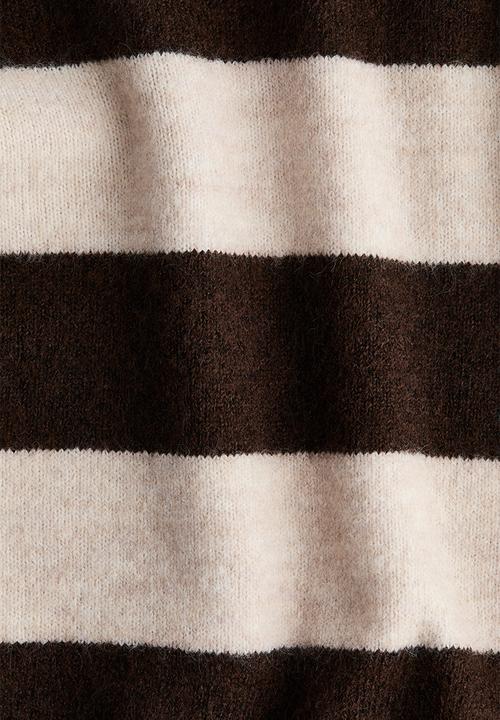H&M - Jumper - beige/dark brown striped