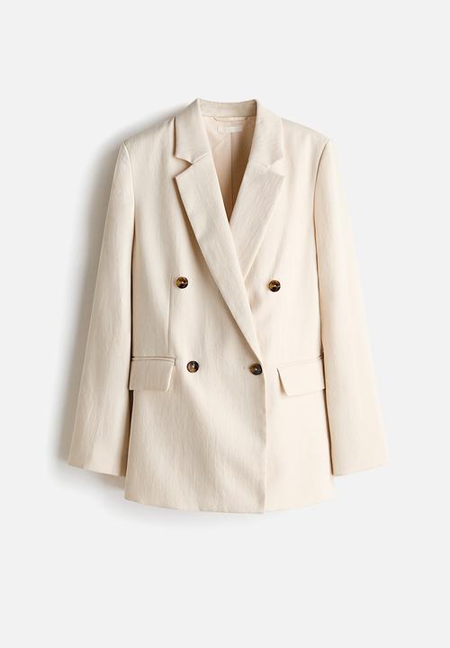 H&M - Double-breasted blazer - light beige