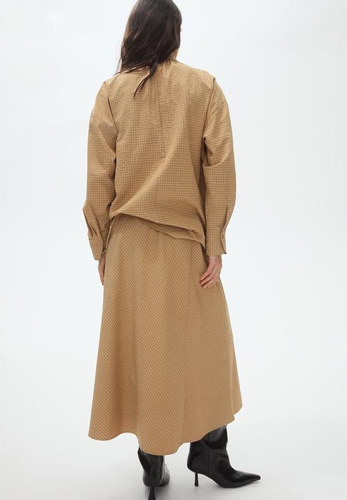 H&M - A-line midi skirt - beige