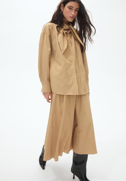 H&M - A-line midi skirt - beige