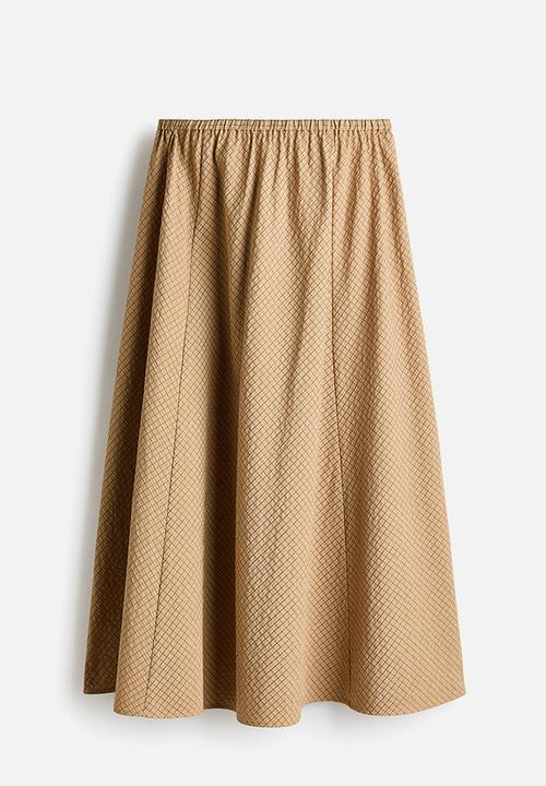 H&M - A-line midi skirt - beige