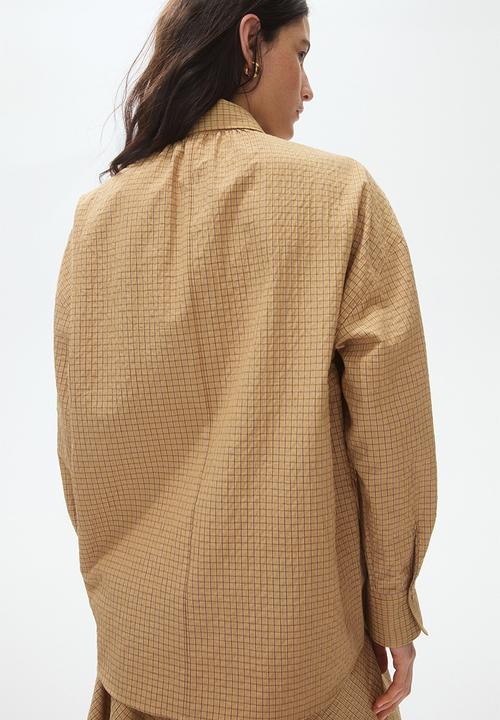 H&M - Bow-collar shirt - beige