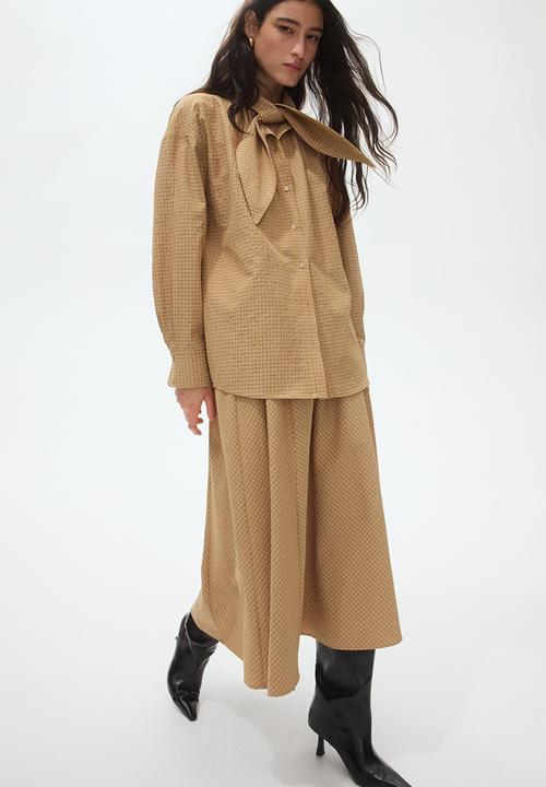H&M - Bow-collar shirt - beige