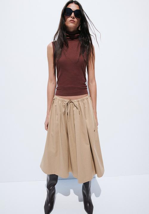 H&M - Fine-knit sleeveless polo-neck top - dark red