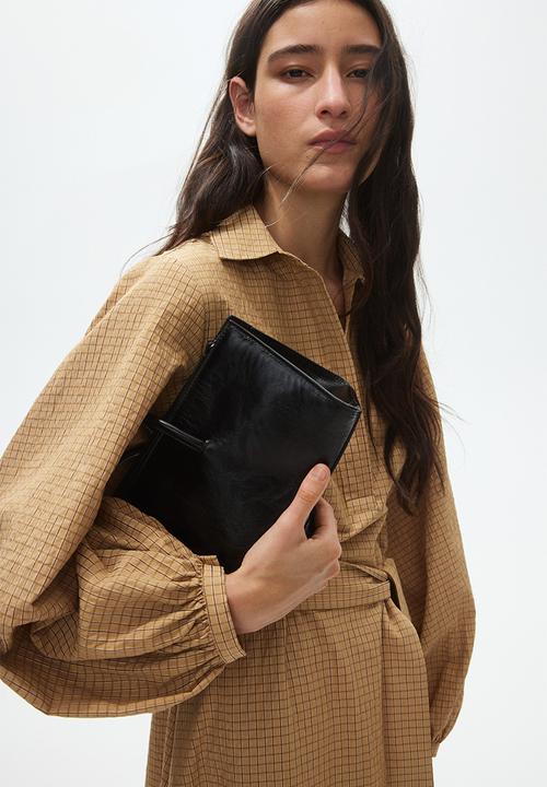 H&M - Collared midi dress - beige/checked