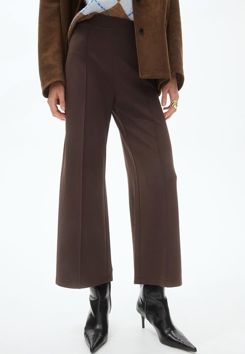 H&M - Wide jersey trousers - dark brown