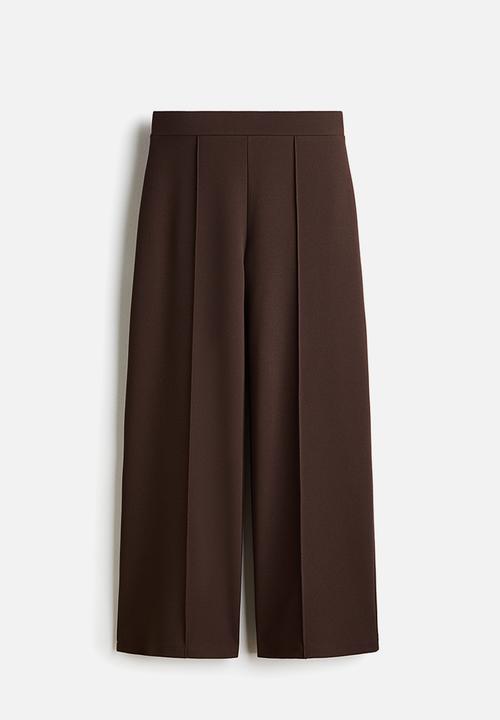H&M - Wide jersey trousers - dark brown