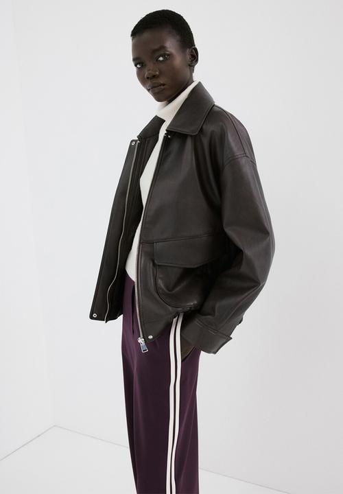 MANGO - Trousers sophie- dark red
