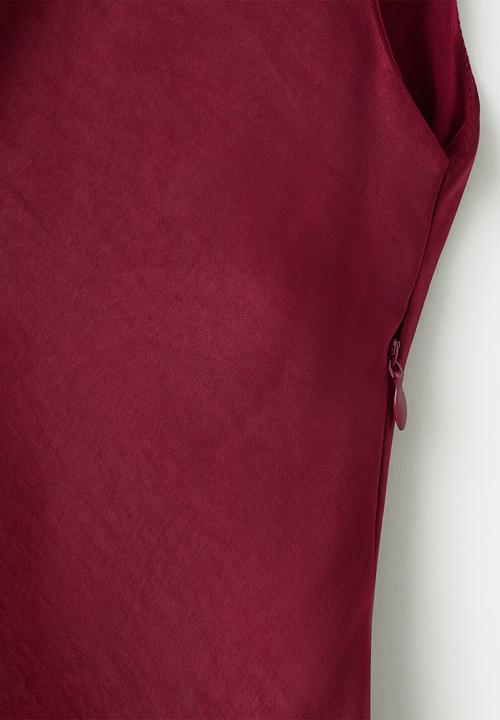 MANGO - Dress gante3 - dark red