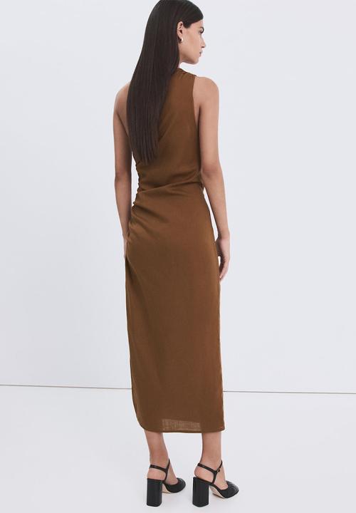MANGO - Dress naty - medium brown